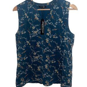 NWT Papermoon S Small teal flowered sleeveless tank stitch‎ fix
